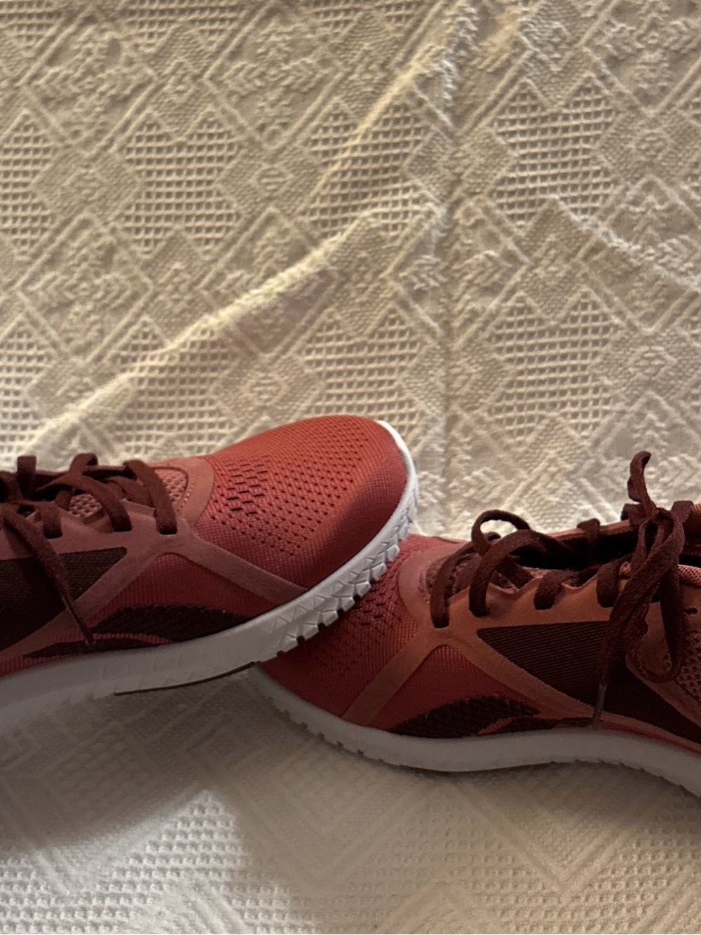Reebok Women's Rust Maroon Knit Training Sneakers